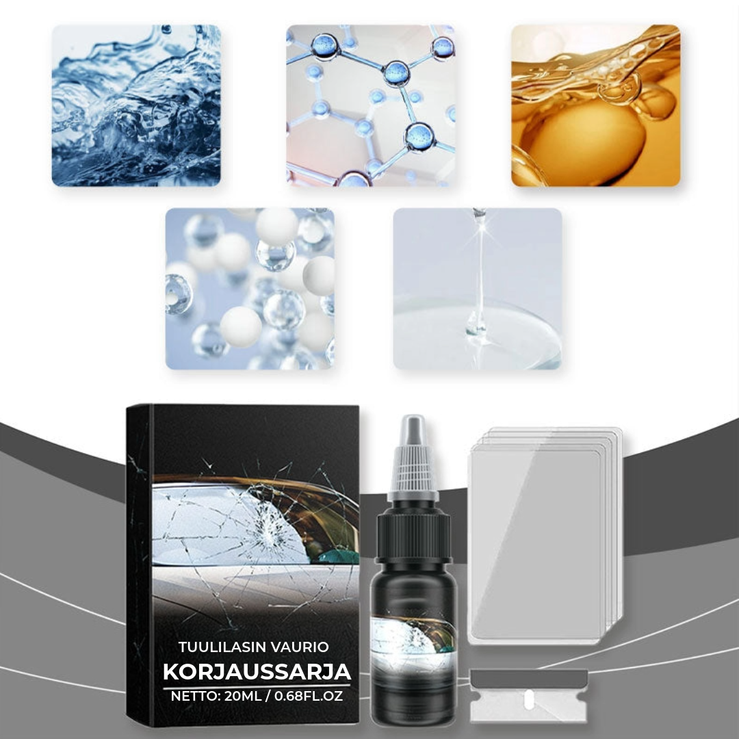 Tuulilasin korjaussarja halkeamia vastaan