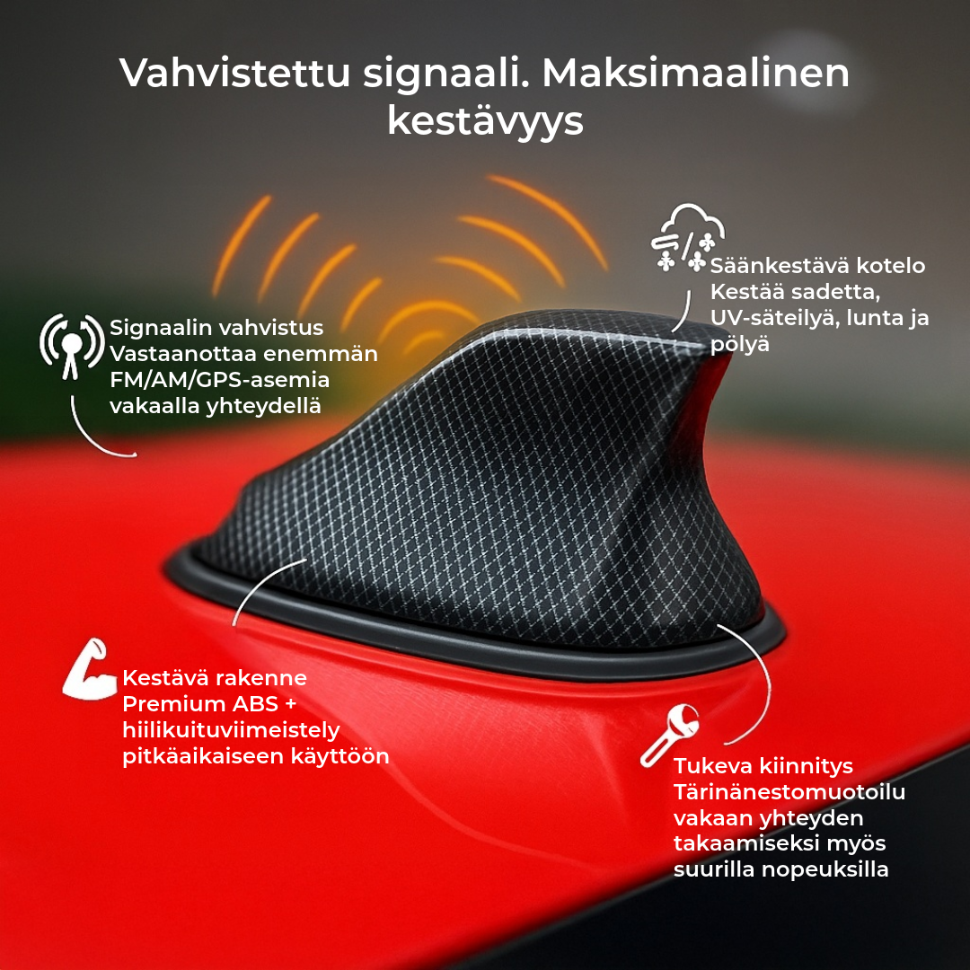 Shark-auton antennivahvistin – ylivoimainen radion vastaanotto
