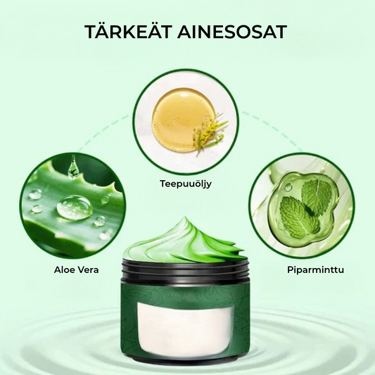 Tea tree-öljyn ja Aloe Veran kosteuttava jalkavoide