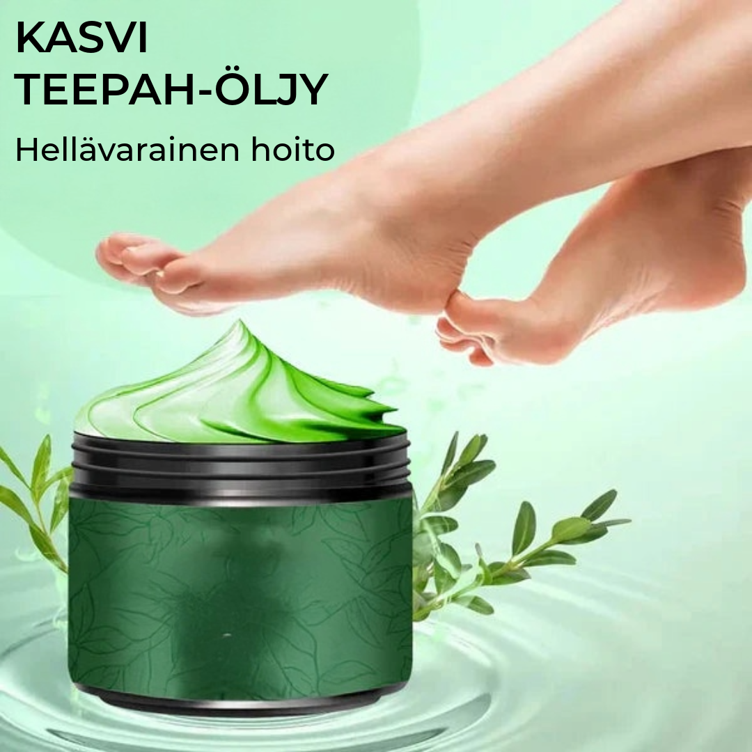 Tea tree-öljyn ja Aloe Veran kosteuttava jalkavoide