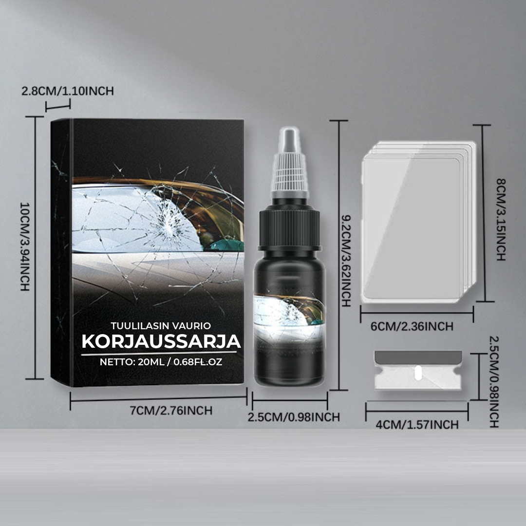 Tuulilasin korjaussarja halkeamia vastaan