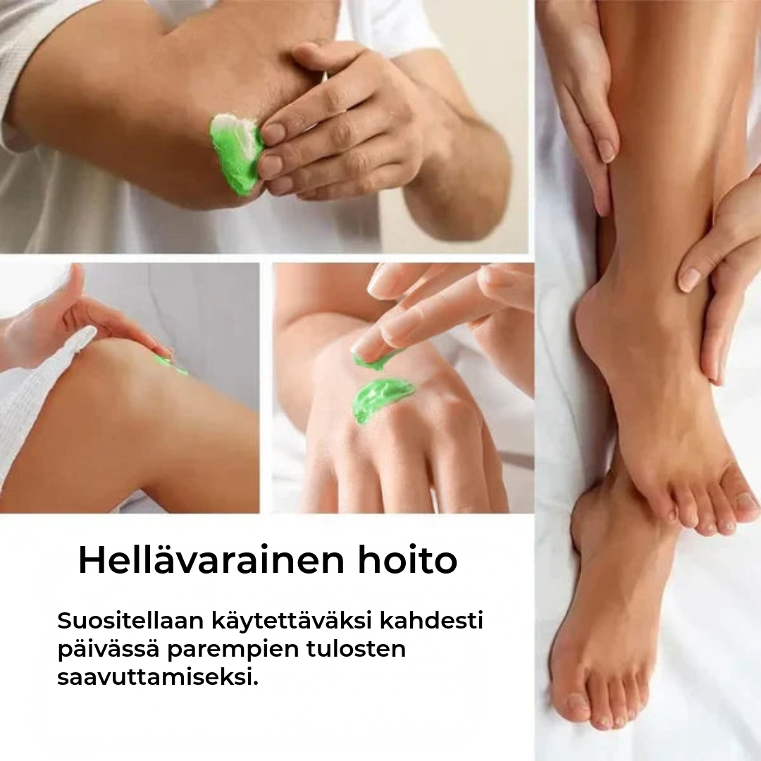 Tea tree-öljyn ja Aloe Veran kosteuttava jalkavoide