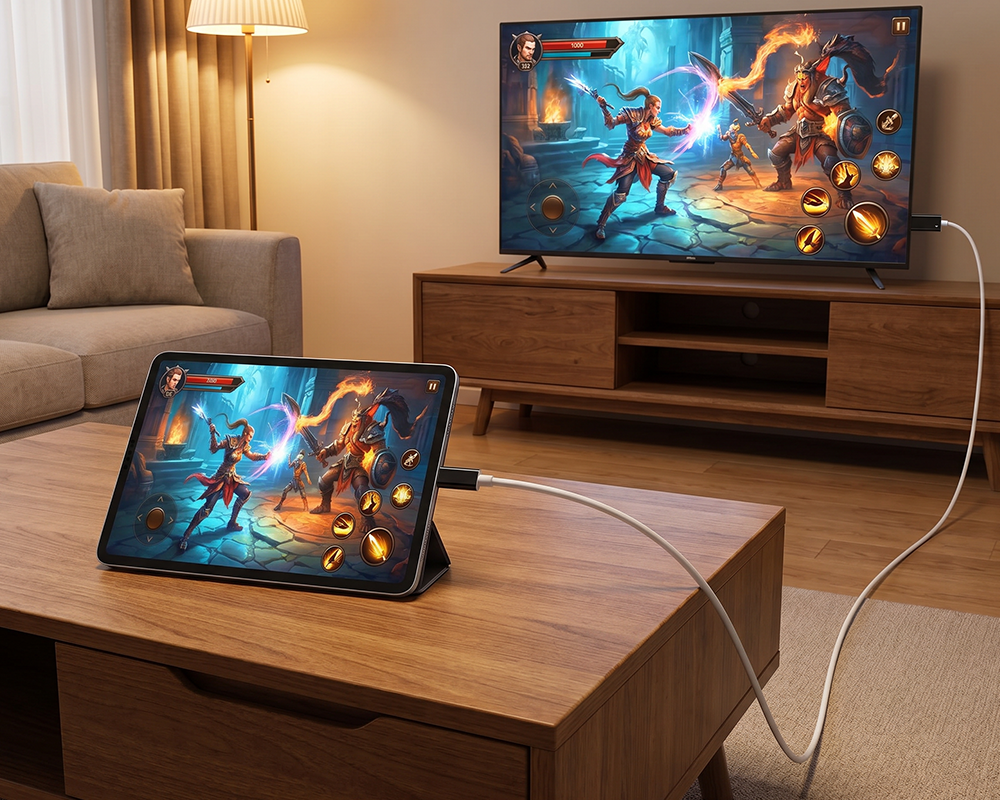 USB-C–HDMI-sovitinkaapeli – Suoratoista, pelaa ja lataa samanaikaisesti – Switchille, puhelimelle ja tabletille
