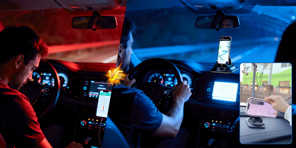 Autopuhelinteline 360° kääntyvällä toiminnolla