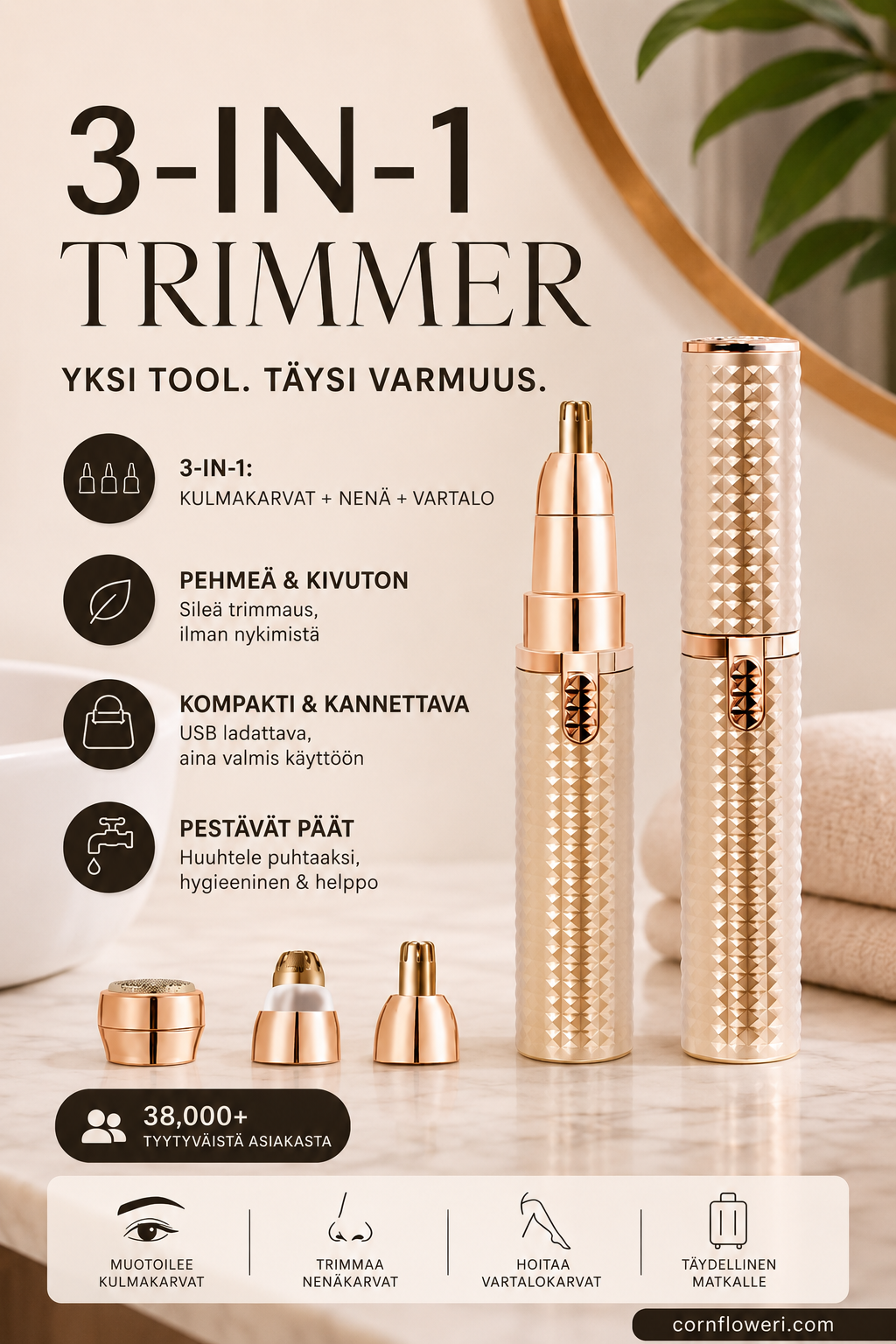 3-in-1 tarkkuustrimmeri
