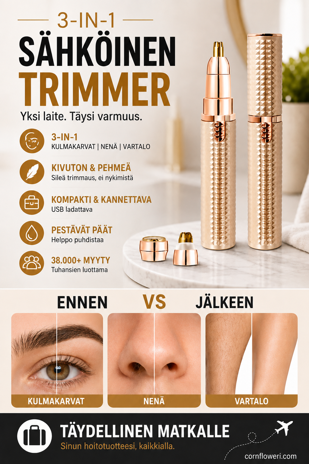 3-in-1 tarkkuustrimmeri