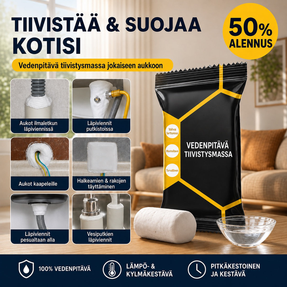Vedenpitävä tiivistemassa – Joustava, säänkestävä ja helppo levittää