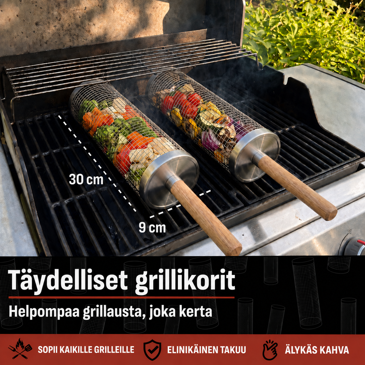 Pyörivä grillikori
