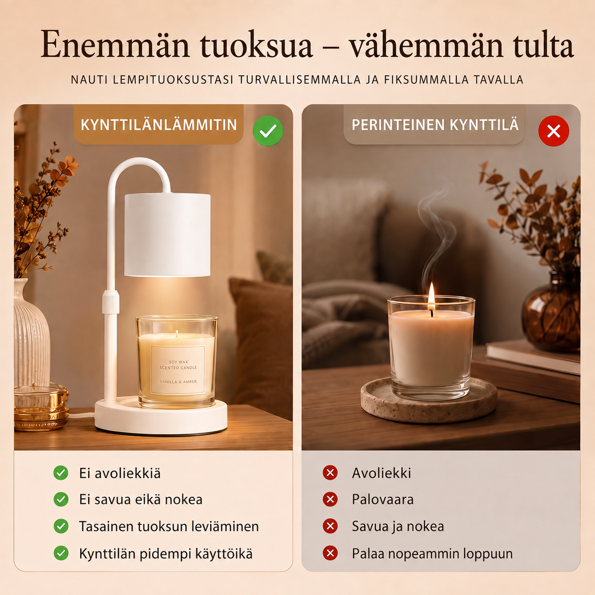 Kynttilänlämmitinlamppu – tuoksua ja tunnelmaa ilman avotulta