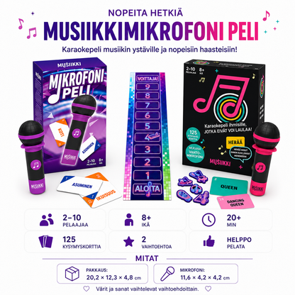 Musiikkimikrofonipeli – peli, joka saa kaikki laulamaan 🎤