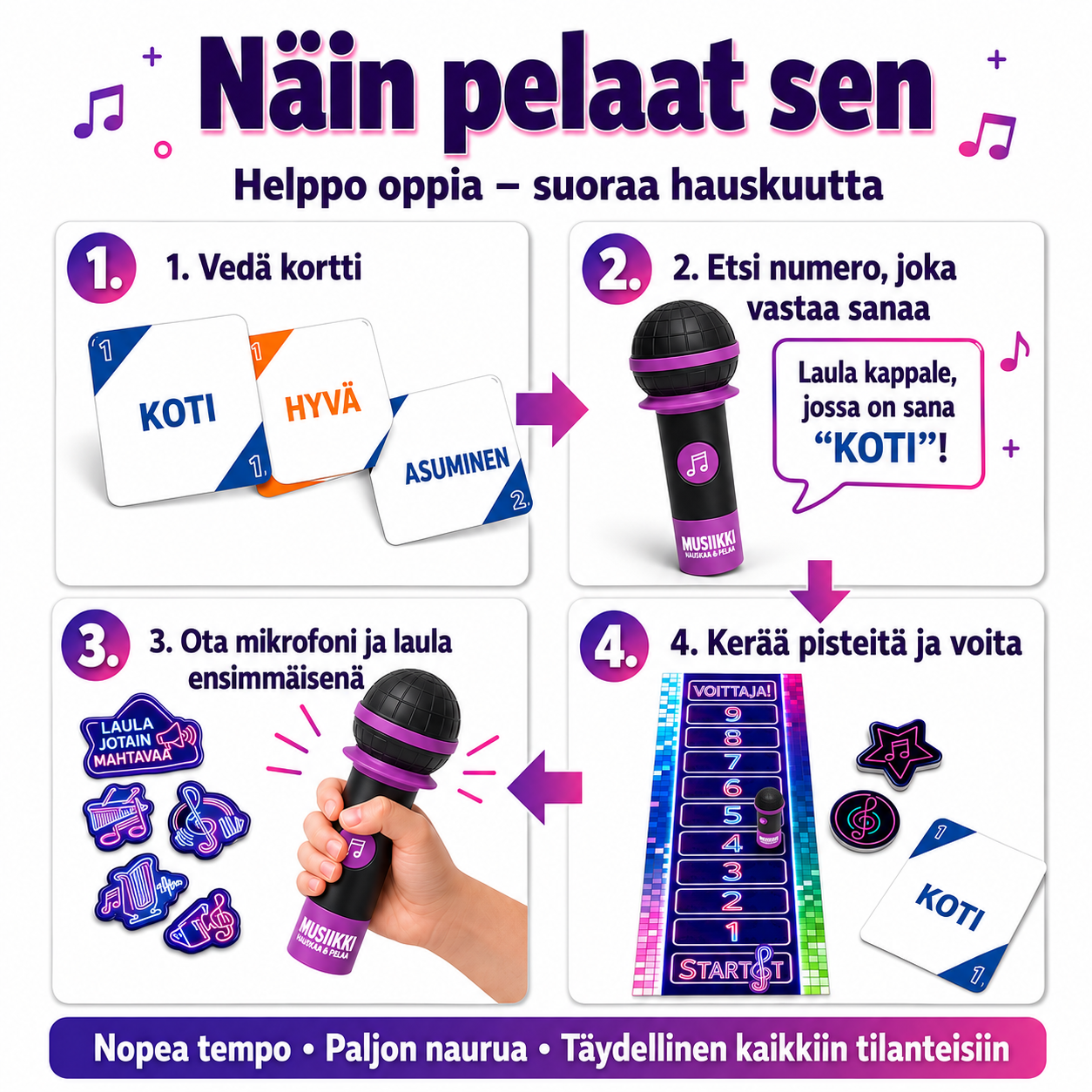 Musiikkimikrofonipeli – peli, joka saa kaikki laulamaan 🎤