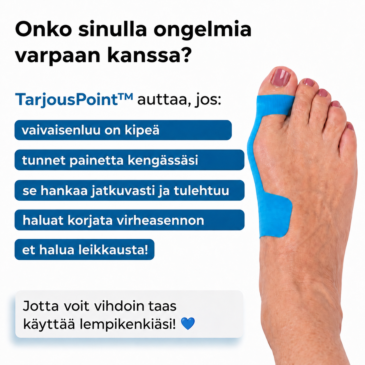Hallux Valgus -korjausteippi