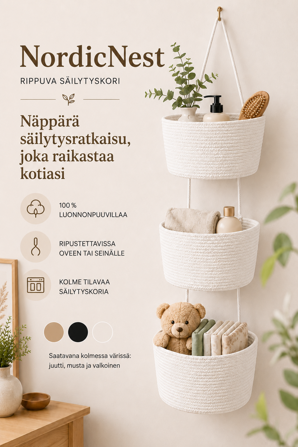 NordicNest – Riippuva säilytyskori