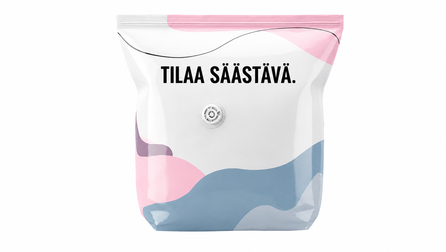 3D-tyhjiösäilytyspussit ilman pumppua