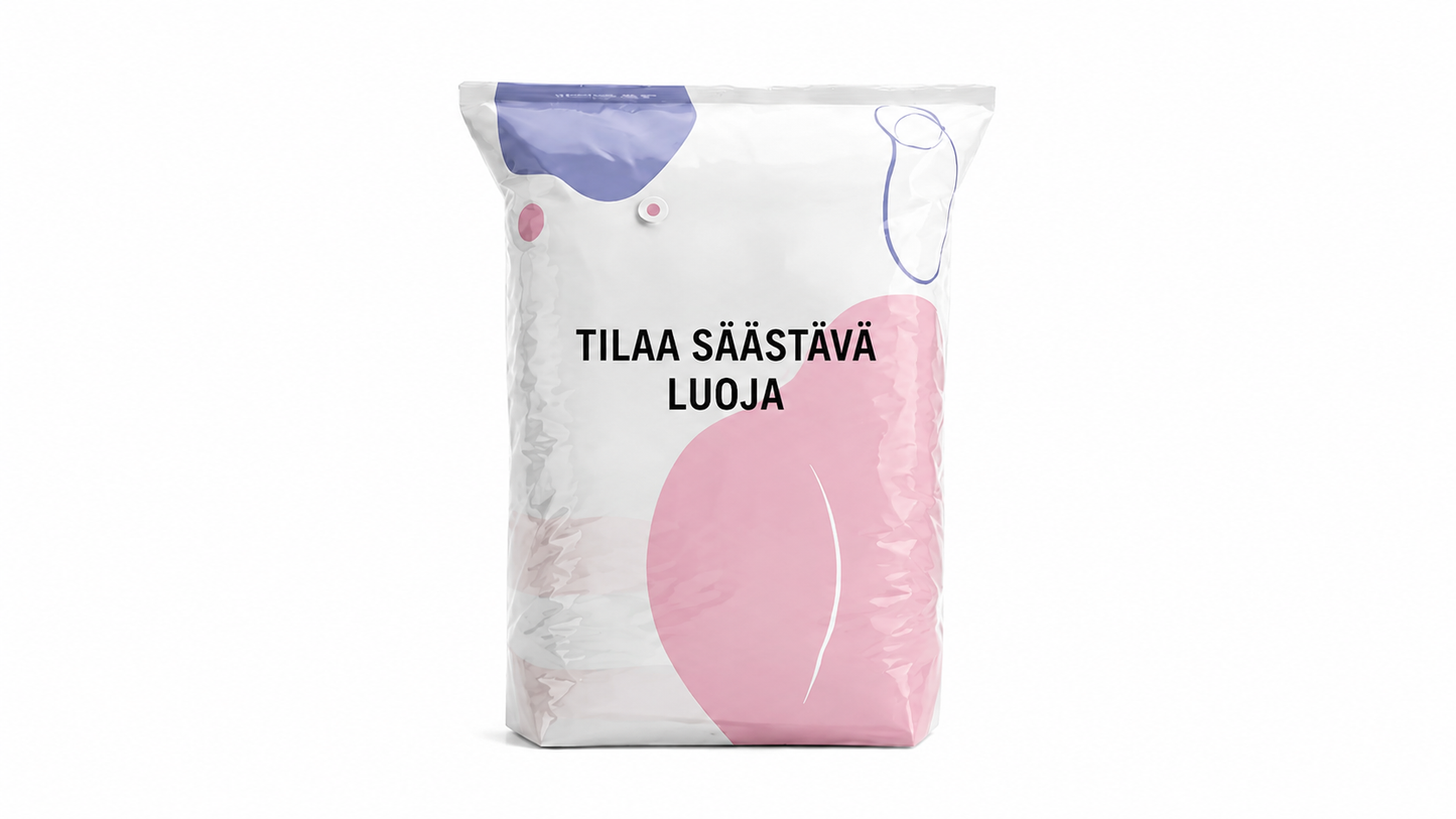 3D-tyhjiösäilytyspussit ilman pumppua
