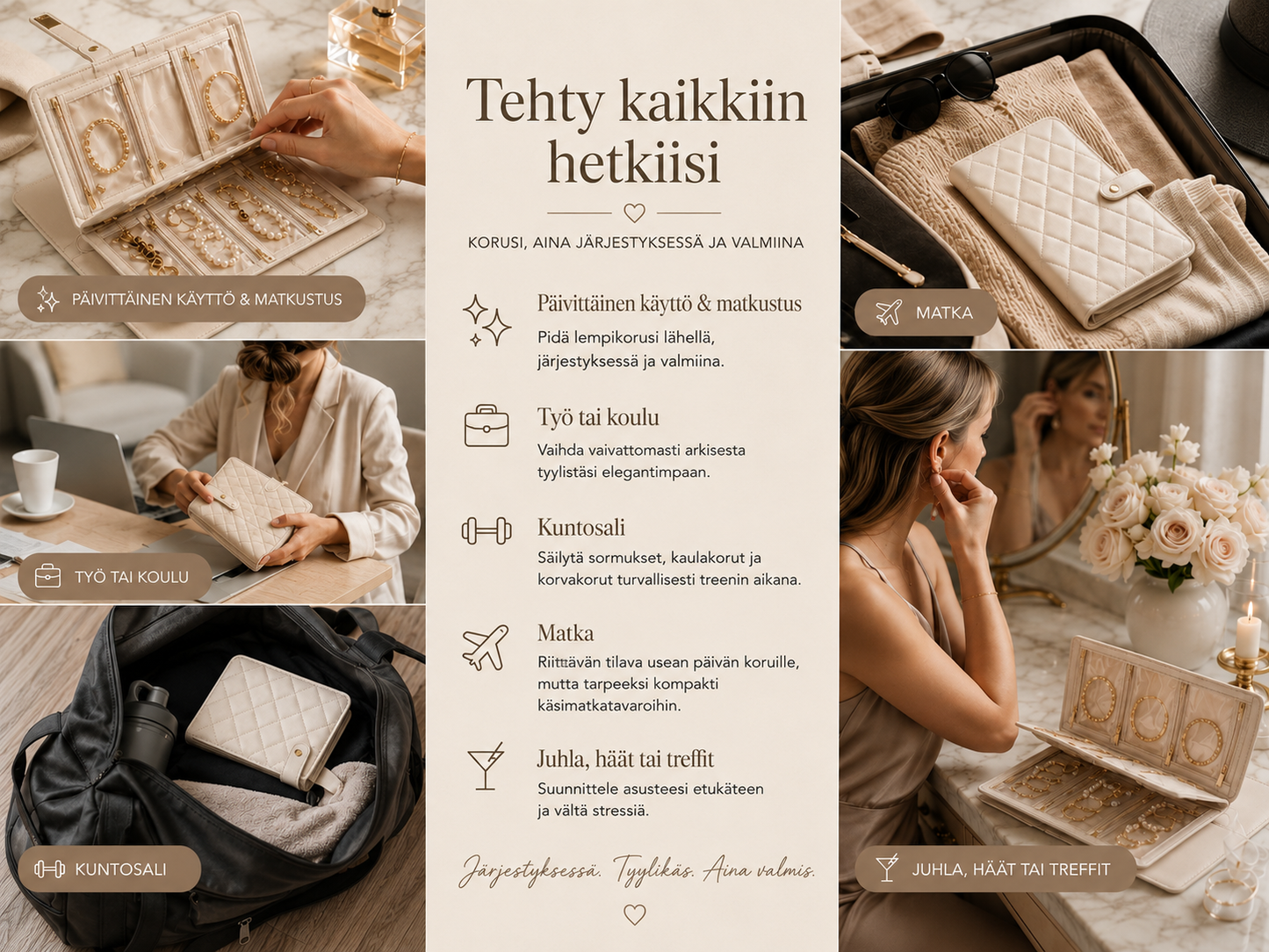 TravelLuxe – Korujen säilytysrasia arkeen ja matkalle