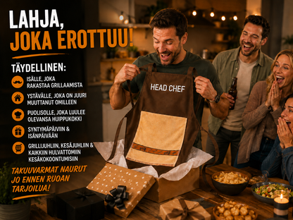 Kokin salainen resepti – esiliina, joka saa vieraasi hämmästymään!