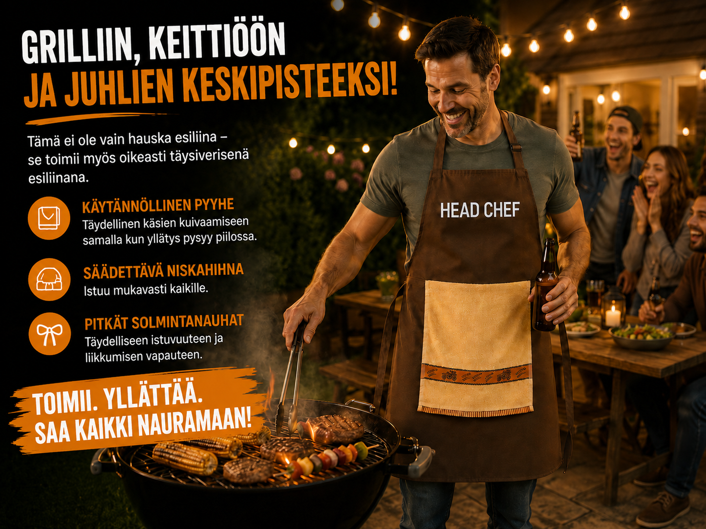 Kokin salainen resepti – esiliina, joka saa vieraasi hämmästymään!