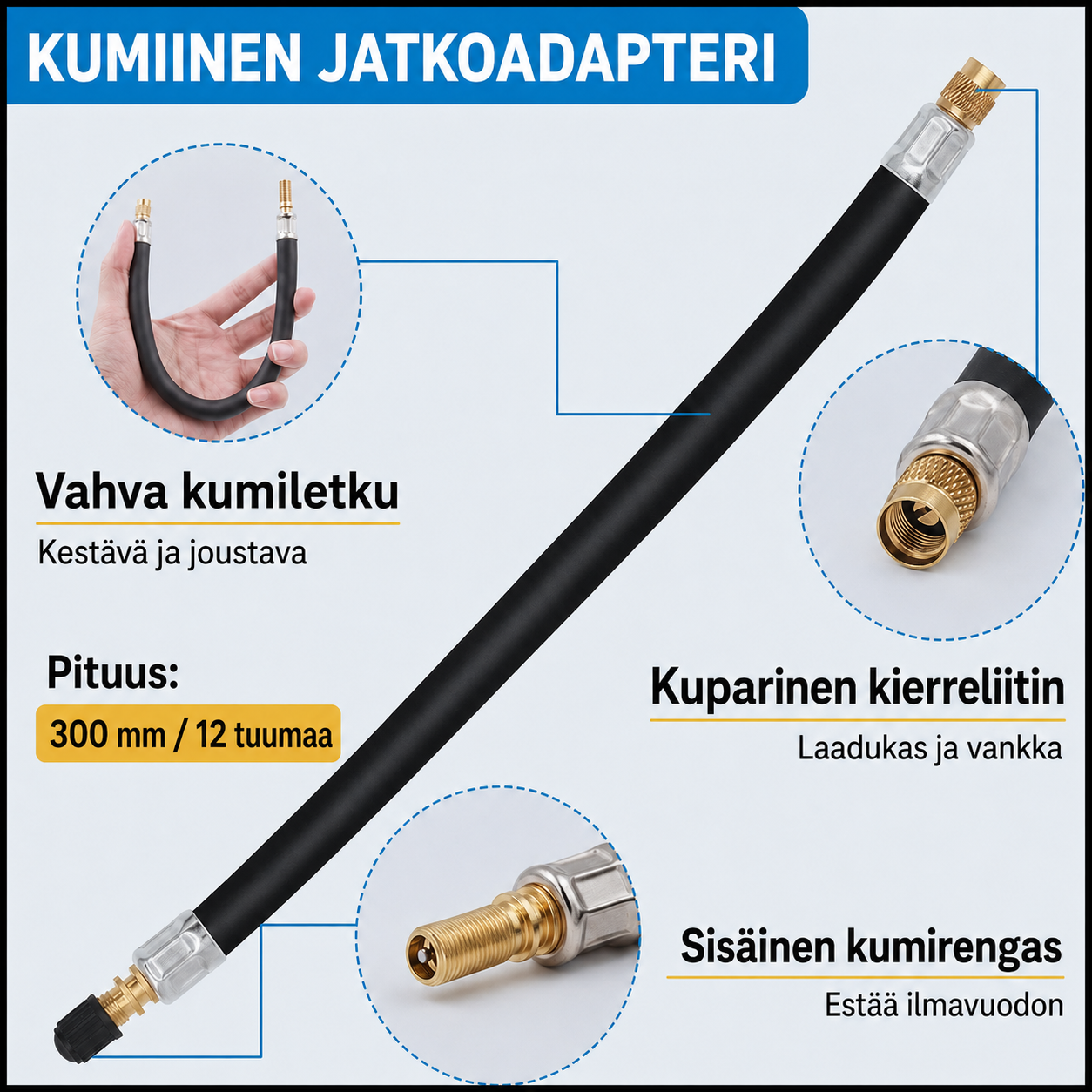 Yleismallinen venttiilin jatkokappale