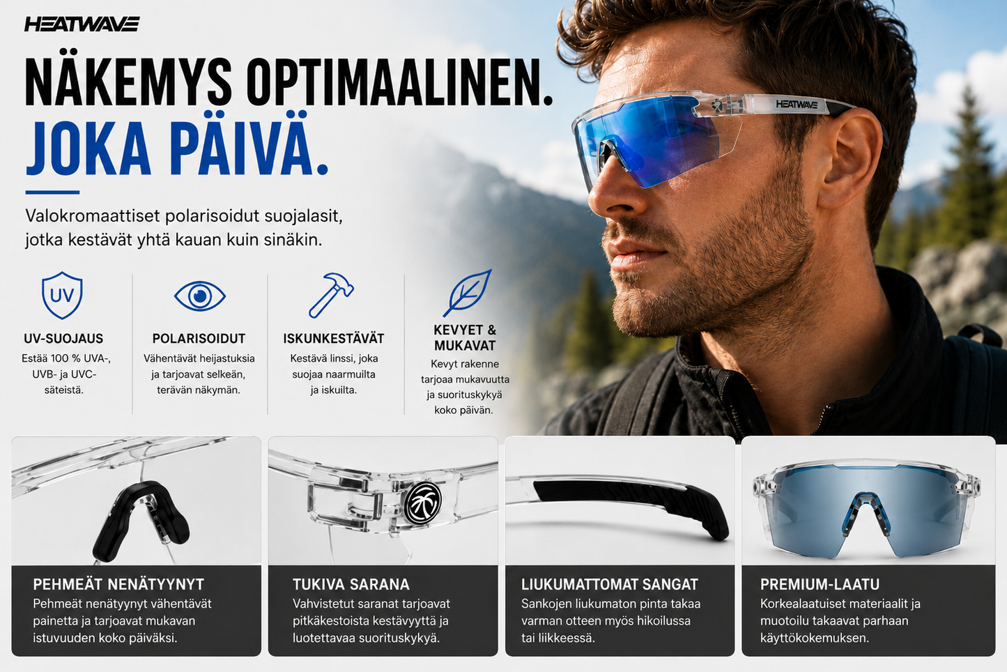 Aurinkolasit mukautuvilla linsseillä