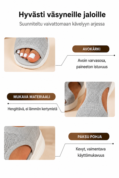 Mukavat, hengittävät matalat sandaalit