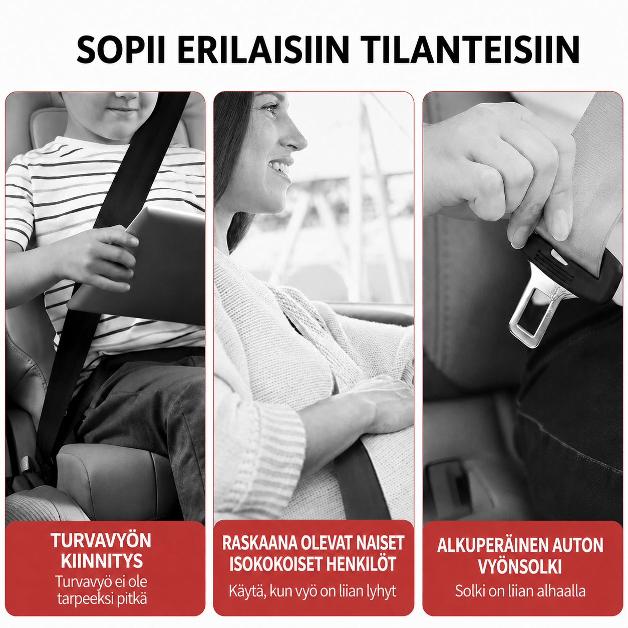 Auton turvavyön jatkopala