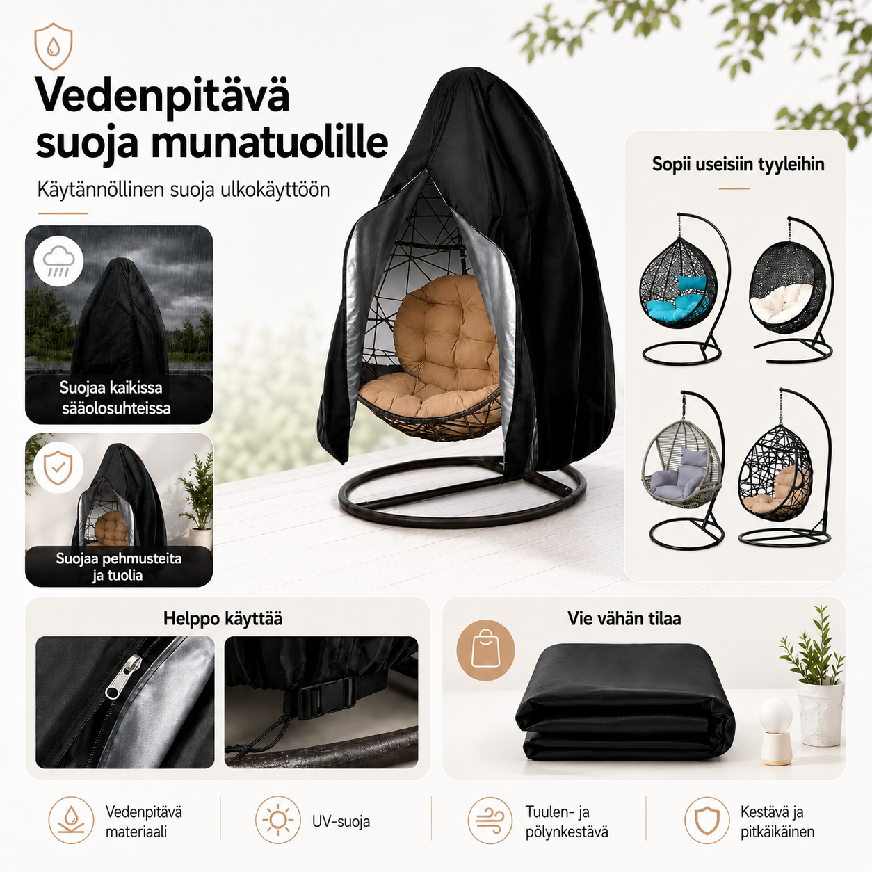 Vedenpitävä suojapeite munatuolille