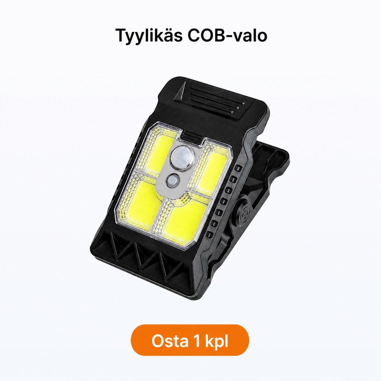 Aurinkokäyttöinen ulkovalo liiketunnistimella ja klipsikiinnityksellä