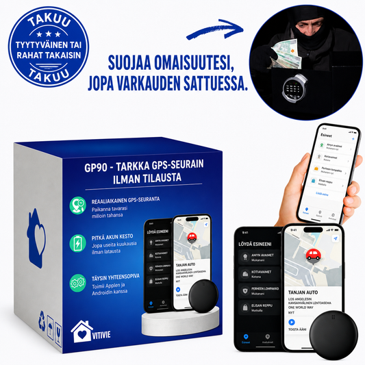 GP90 - Tarkka GPS-paikannin ilman Tilausta (Android/Apple)