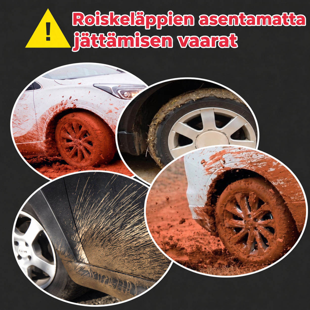 Auton logolla varustetut roiskeläpät – 4 kpl