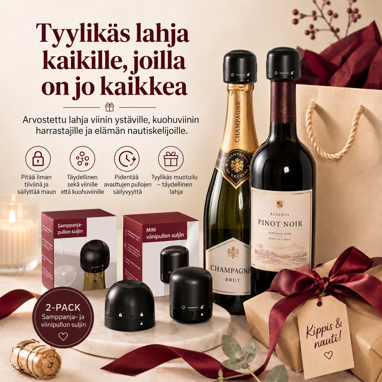 Pullonsuljin Viinille ja Samppanjalle