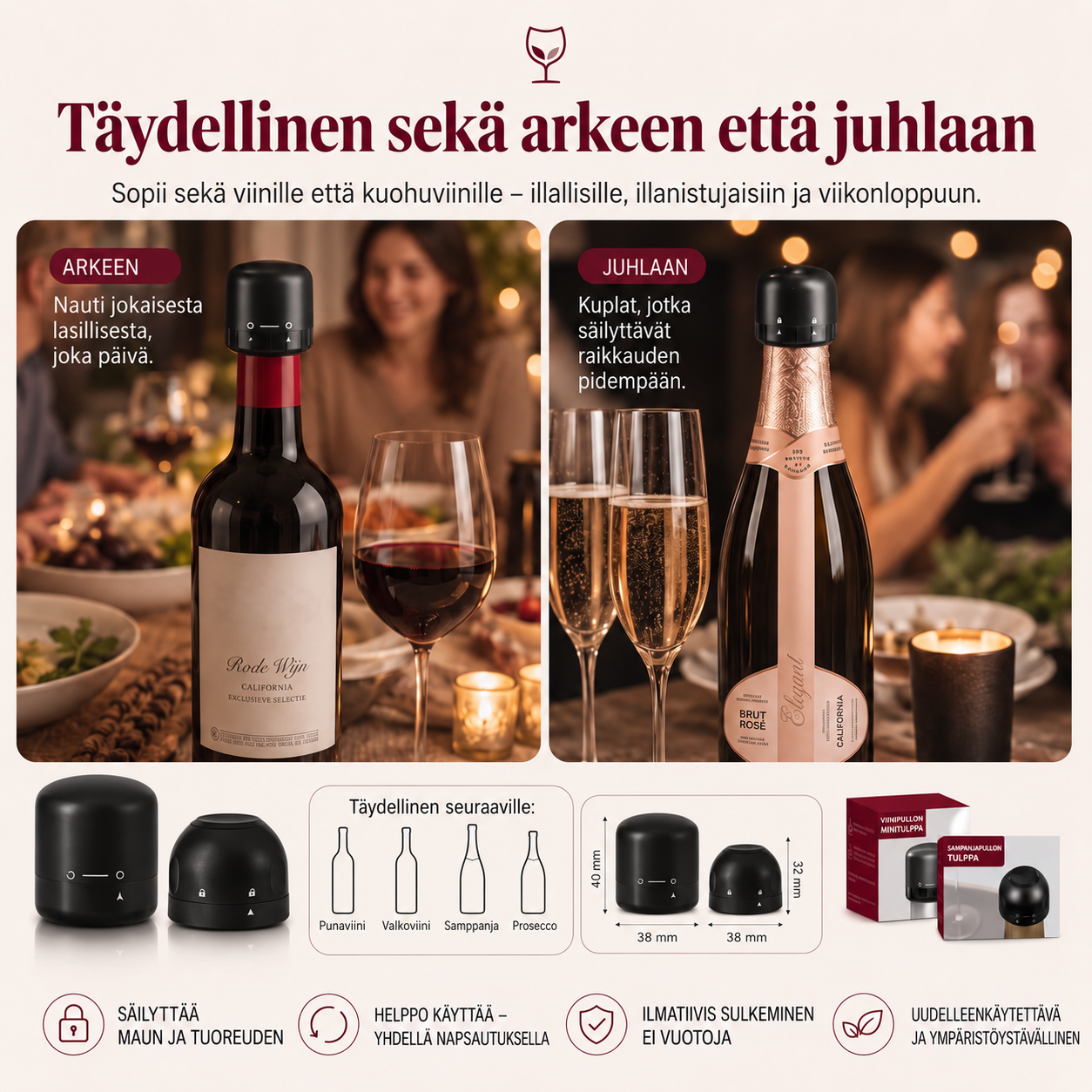Pullonsuljin Viinille ja Samppanjalle