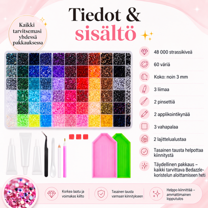 Bedazzle Kit – 48 000 strassikiveä 60 värissä