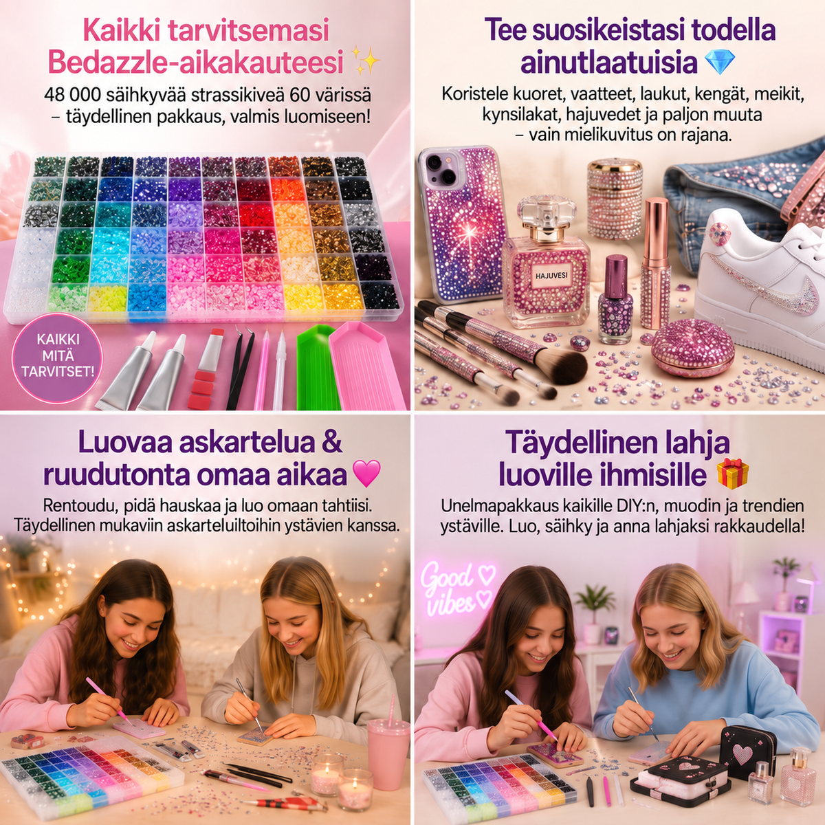 Bedazzle Kit – 48 000 strassikiveä 60 värissä