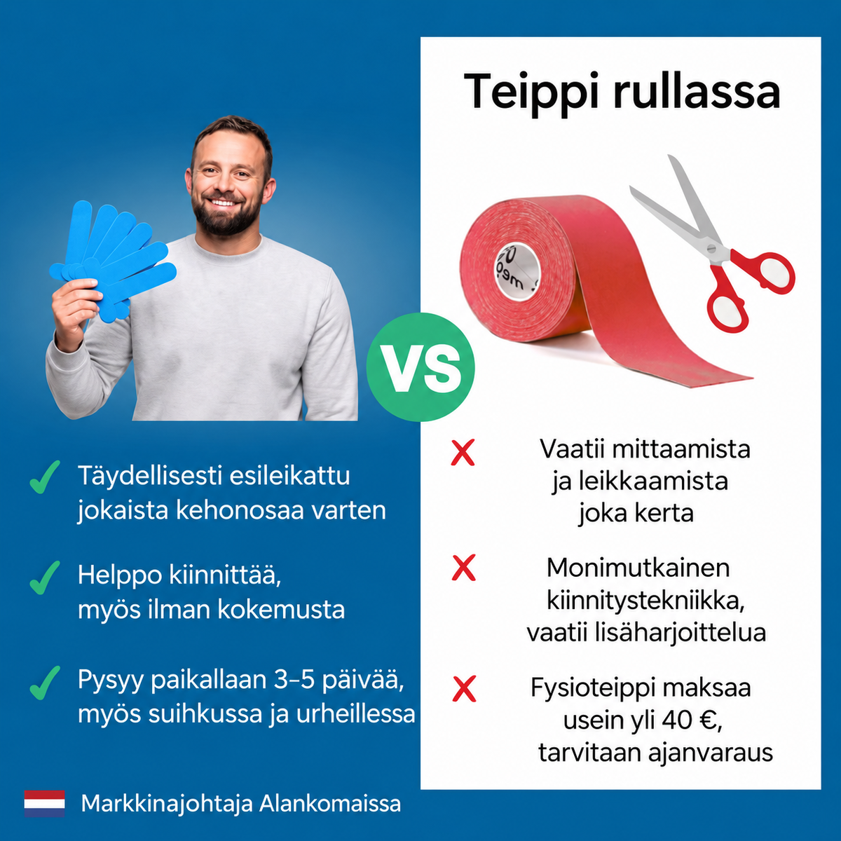 Polvinivelen Korjausteippi - Liiku jälleen luottavaisesti ilman, että sinun tarvitsee jatkuvasti ajatella polveasi
