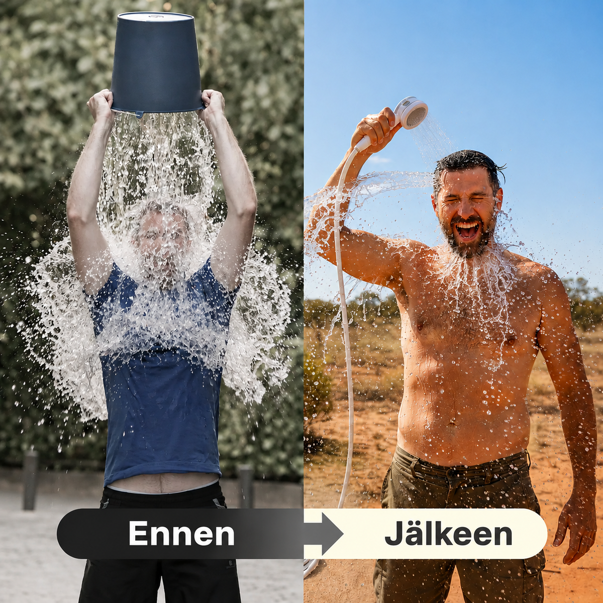 Kannettava vesipumppu: setti letkulla ja suuttimella