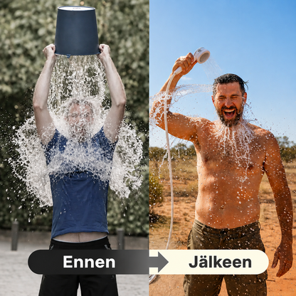Kannettava vesipumppu: setti letkulla ja suuttimella