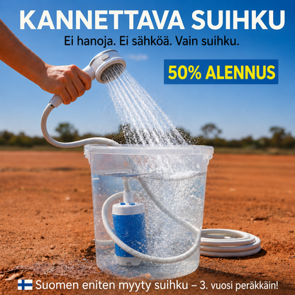Kannettava vesipumppu: setti letkulla ja suuttimella