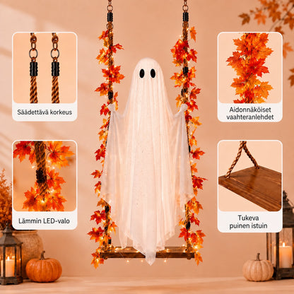 LED-valaistuksella varustettu kummituskeinu – tämän vuoden Halloween-uutuus!