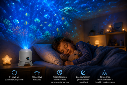 OceanWave-meriprojektori pyörivillä LED-valoilla – Luo taianomaisia iltoja