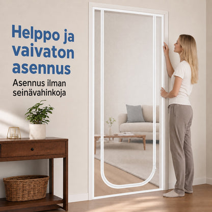 Hyönteisverkko-ovi vetoketjulla – kestävä kangas ehkäisee naarmuja, pitää kissat ja koirat turvallisesti sisällä tai ulkona, täydellinen lämpimiin päiviin ja raikkaaseen ilmaan