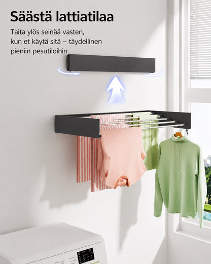 AirFold – Seinälle kiinnitettävä kuivausteline (taitettava ja tilaa säästävä)