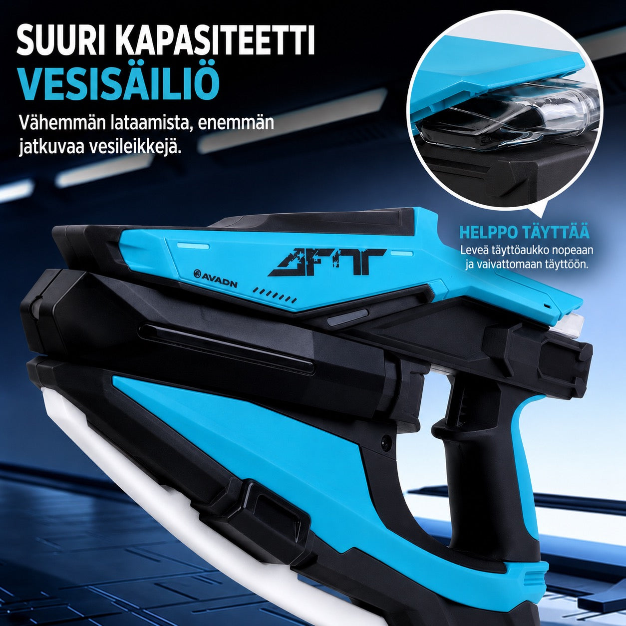 Sähköinen vesipyssy LED- ja sumuefekteillä