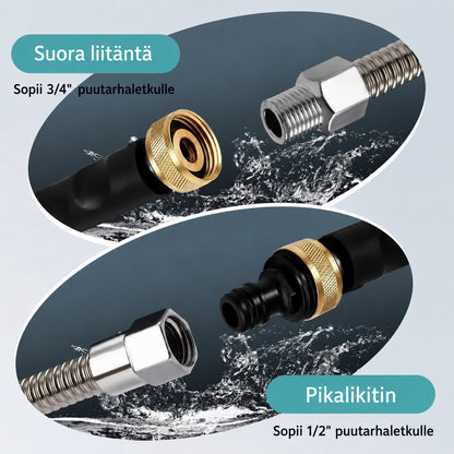 AquaForce - Korkeapaineinen Suihkusuutin - Tehokasta Puhdistusta Puutarhaletkulle