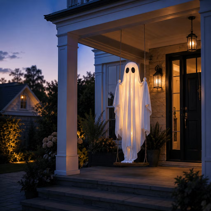 LED-valaistuksella varustettu kummituskeinu – tämän vuoden Halloween-uutuus!