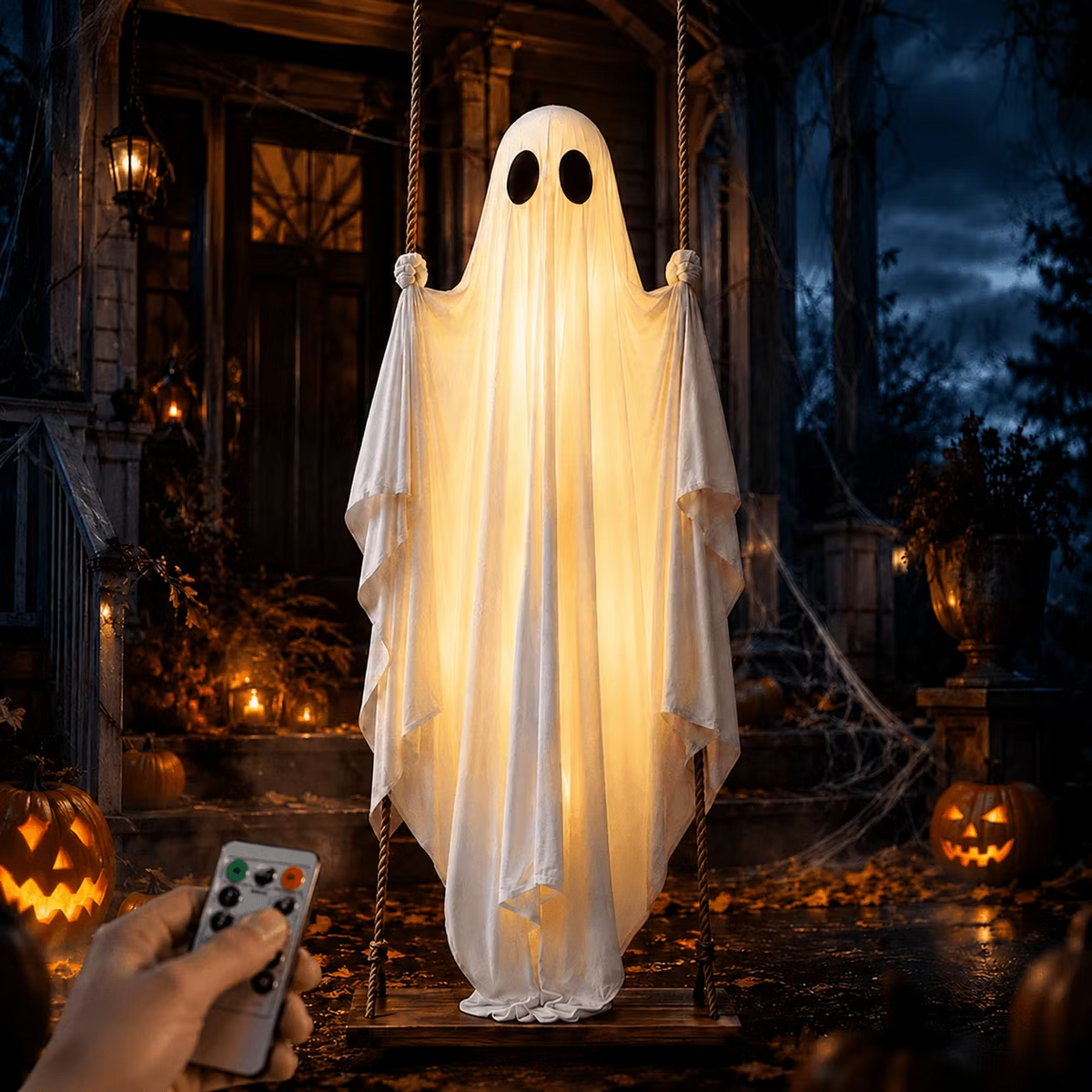 LED-valaistuksella varustettu kummituskeinu – tämän vuoden Halloween-uutuus!