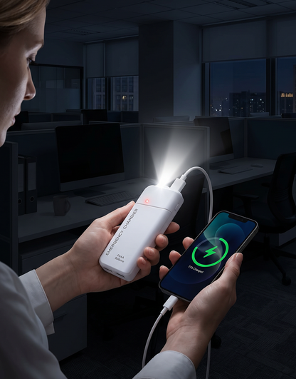 Kannettava varavirtalaturi AA-paristoilla – USB-lataus, kompakti ja LED-taskulampulla – täydellinen matkalle, työmatkoille ja sähkökatkoihin