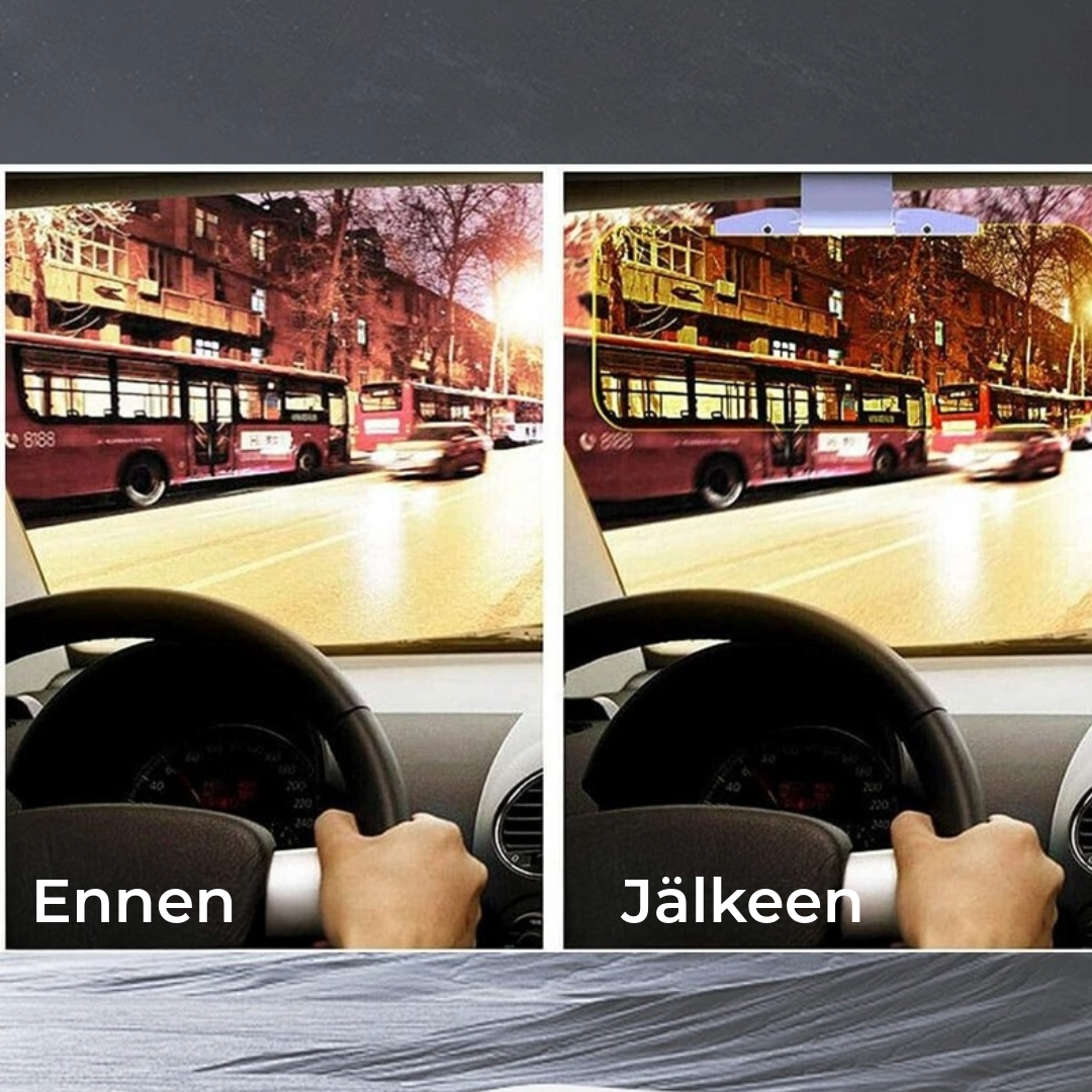 Häikäisemätön aurinkosuoja autoon, päivälle ja yölle