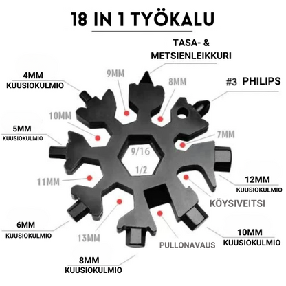 Snowflake™ 18-in-1 monitoimityökalu