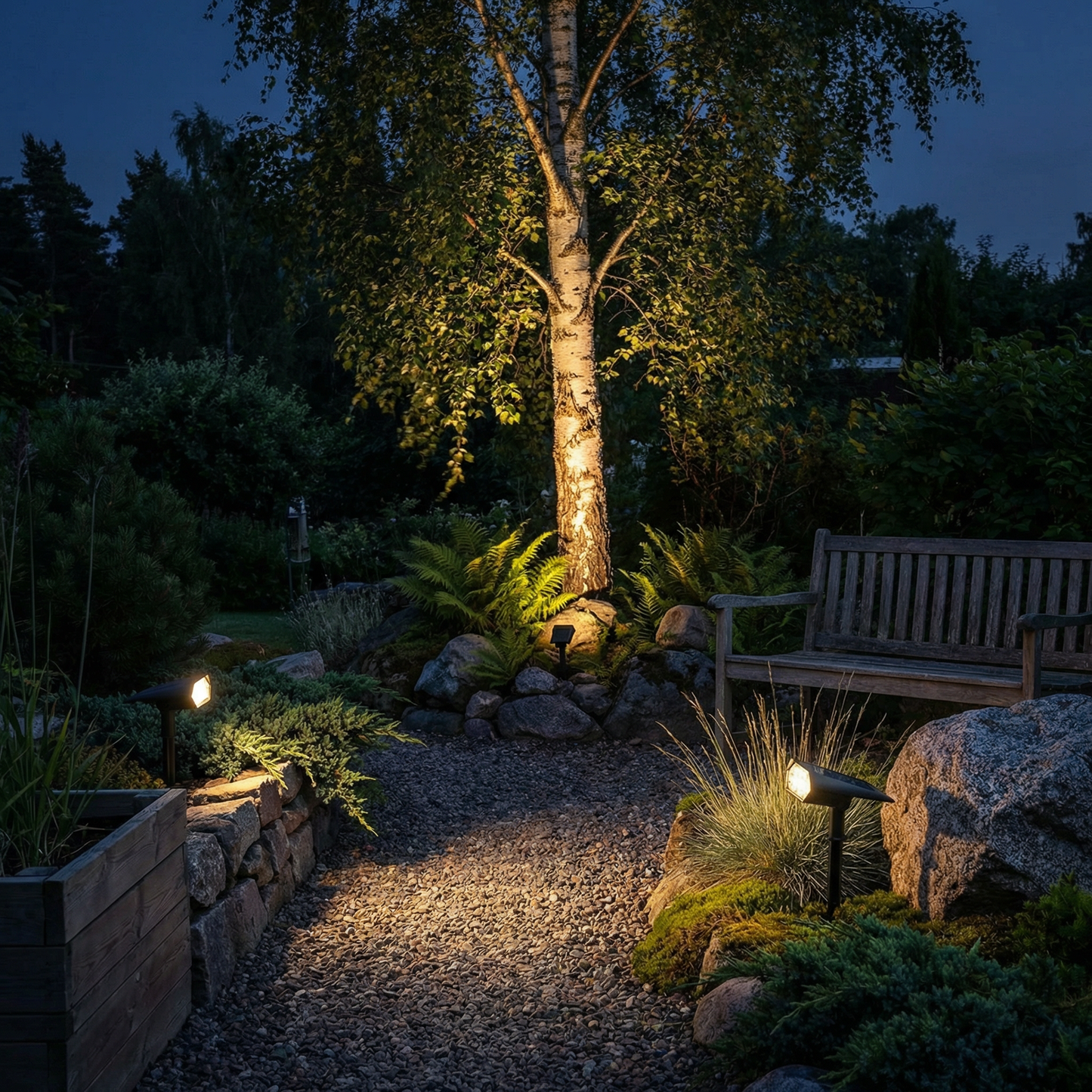 Terra – Aurinkokäyttöinen puutarhavalaisin